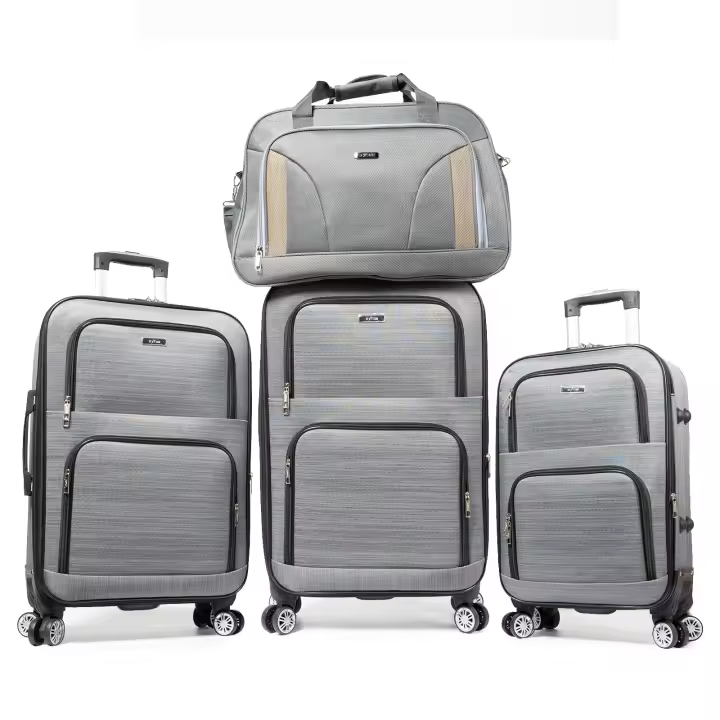 Juego 4pcs Maleta Viaje de Tela, Equipaje Cabina Blanda Expandible Color Puro, Maleta Resistente Multi Bolsillo 42L+20+24+28in, Neceser Cabina Gran Capacidad con 4 Ruedas de 360º - 1
