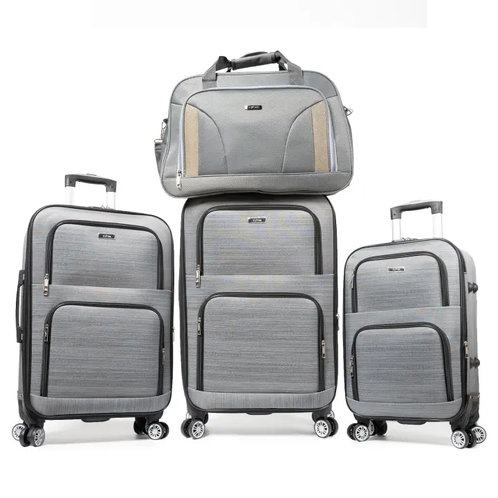 Juego 4pcs Maleta Viaje de Tela, Equipaje Cabina Blanda Expandible Color Puro, Maleta Resistente Multi Bolsillo 42L+20+24+28in, Neceser Cabina Gran Capacidad con 4 Ruedas de 360º - 1