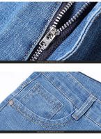 Pantalones Vaqueros De Verano Para Hombre Elásticos Y Cómodos De Algodón Azul Moda Pantalones Rectos Casuales Para El Trabajo - details 6