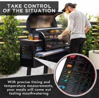 LMETJMA Tabla De Temperatura Para Carne Impermeable Para Barbacoa Asado Smoker Guía Para Pollo Pescado Cerdo JT294 - details 3