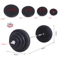 HOMCOM Barra de Pesas 70 kg con Mancuernas Set de Pesas Ajustables con 8 Discos 1,5kg 5kg 10kg 15kg y 1 Barra para Entrenamiento de Fuerza en Hogar Gimnasio Oficina 170x40,5x40,5 cm Negro - details 2