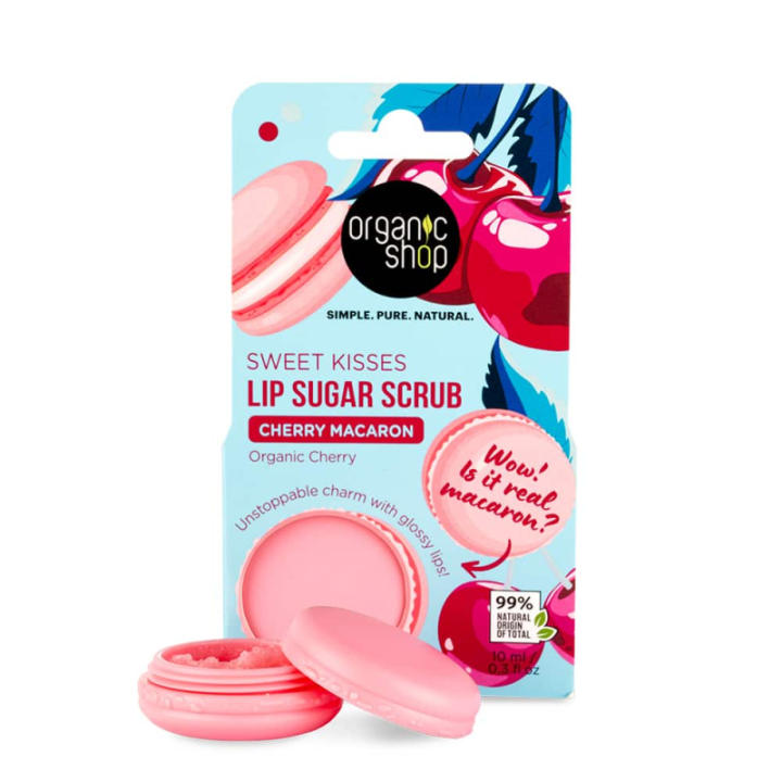 ORGANIC SHOP LIP SUGAR SCRUB CHERRY MACARON 10 ML — oferta en Miravia