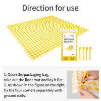 Manta De Camping Plegable Impermeable Y Antihumedad Clásica a Cuadros Con Uñas Para Paseos Y Picnics Material PVC - details 4