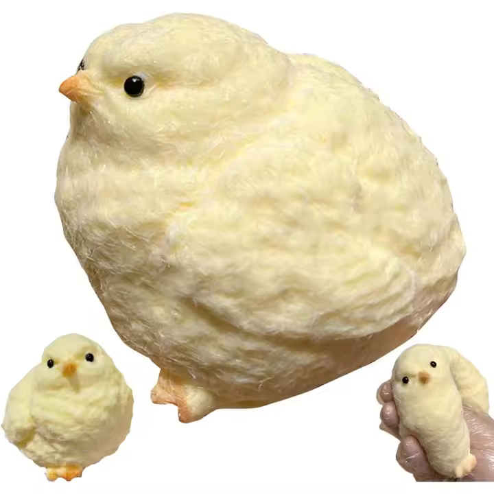 2 piezas hechas a mano Taba Squishy Chick Soft Fidget Toy Silicona Squeeze Toy Alivio del estrés - 1