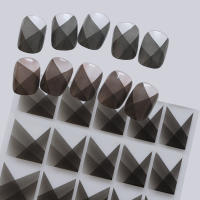 3Pcs Pegatinas De Uñas Estilo Francés Gradient Ombre Con Adhesivo Decoraciones De Manicura Fácil Aplicación PVC Rosa Blanco Negro 9*7cm - details 4