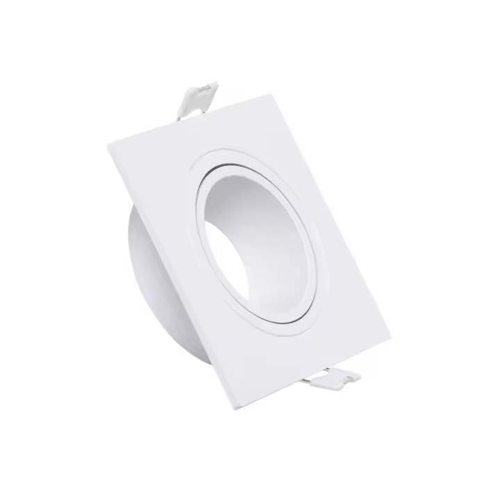 Ledkia Aro Downlight Cuadrado Basculante para Bombilla LED GU10 / GU5.3 Corte Ø 75 mm Blanco - 1