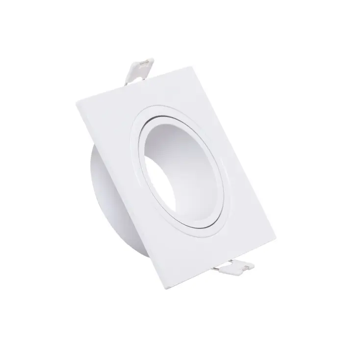 Ledkia Aro Downlight Cuadrado Basculante para Bombilla LED GU10 / GU5.3 Corte Ø 75 mm Blanco - 1