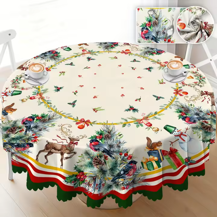 Premiun Teléfono De Mesa De Navidad 1pc Con Patrón Vibrante De Árbores De Navidad Mariposas Y Muñecos De Nieve Decoración Festiva Para Fiestas Y Hogar - 1