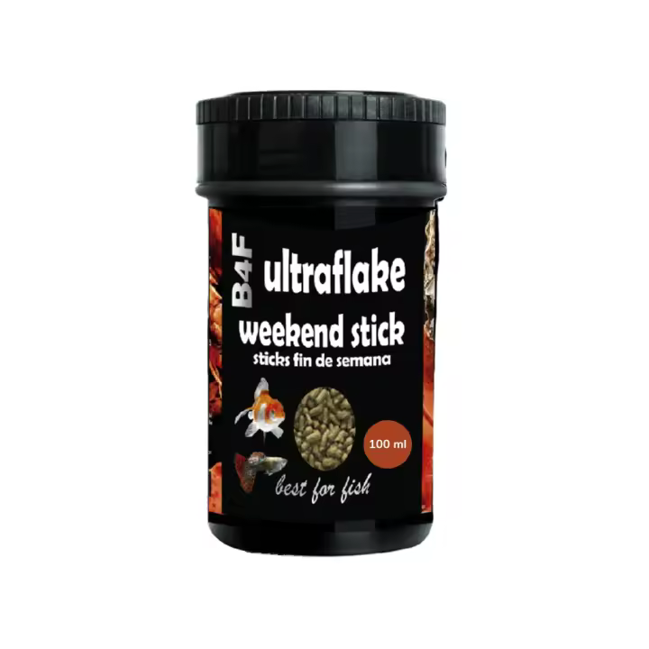 B4F - Ultraflake Weekend Stick (100 ml) - Alimento en sticks para periodo de vacaciones para Peces de Agua Caliente y Fría - 1