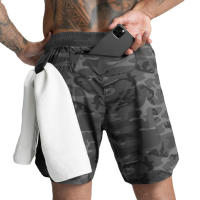 Shorts De Correr Para Hombres 2024 Pantalones Deportivos De Entrenamiento Fitness Secado Rápido Color Sólido Talla Verdadera - details 12