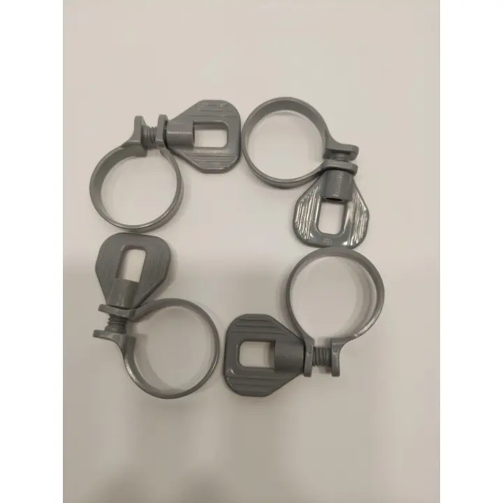 Abrazaderas plásticas duraderas para manguera de piscina 32 mm | Kit 4 unidades | Compatibles con depuradoras, filtros y bombas | Fácil instalación y sellado seguro - 1