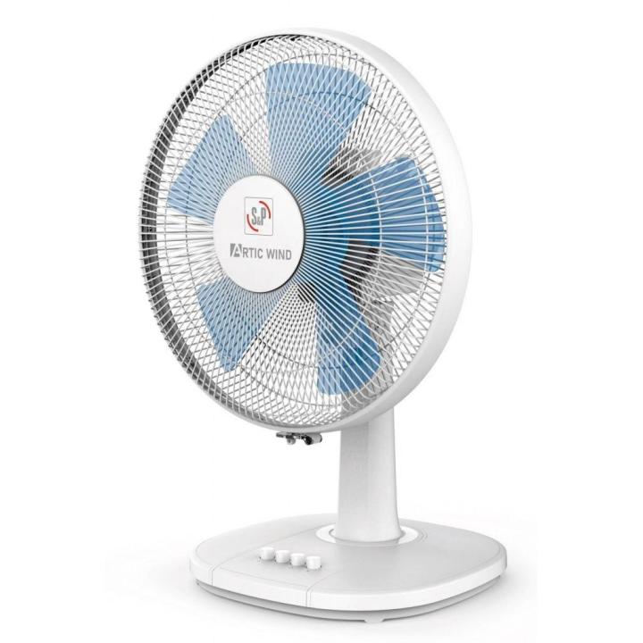 S&P - Ventilador de sobremesa ARTIC WIND 300 de 30 cm, 35 W, silencioso y oscilante para oficina o dormitorio blanco — oferta en Miravia
