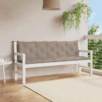 vidaXL Cojín de banco de jardín tela Oxford 180x(50+50)x7 cm en color Gris/Taupé/Beige | acolchados duraderos para sofás de jardín terraza exterior - details 1