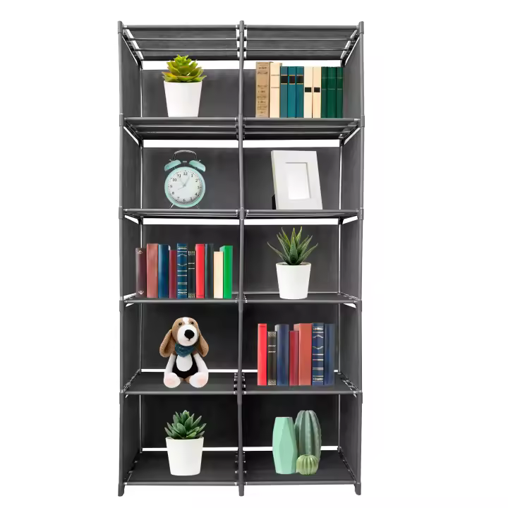 Estantería Modular 6 Alturas 10 Huecos Pvc/tela Nyana Home Gris - 1