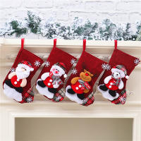 Babero De Navidad Para Niños Con Calcetines De Santa Claus Y Muñeco De Nieve Decoración De Árbol De Navidad Para El Hogar Material De Tela No Tejida - details 2