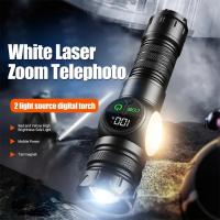 Linterna Táctica LED Más Potente Con Láser Blanco Recargable Por USB Luz De Torcha Con Zoom Y Gran Alcance Para Camping - details 0
