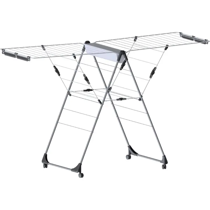 Tendedero Plegable - 29 m de Longitud de tendedero - Incluye 4 Ruedas gratuitas - tendedero para Ropa Larga, secador de alas para Ahorrar Espacio - Fabricado en Italia - 1