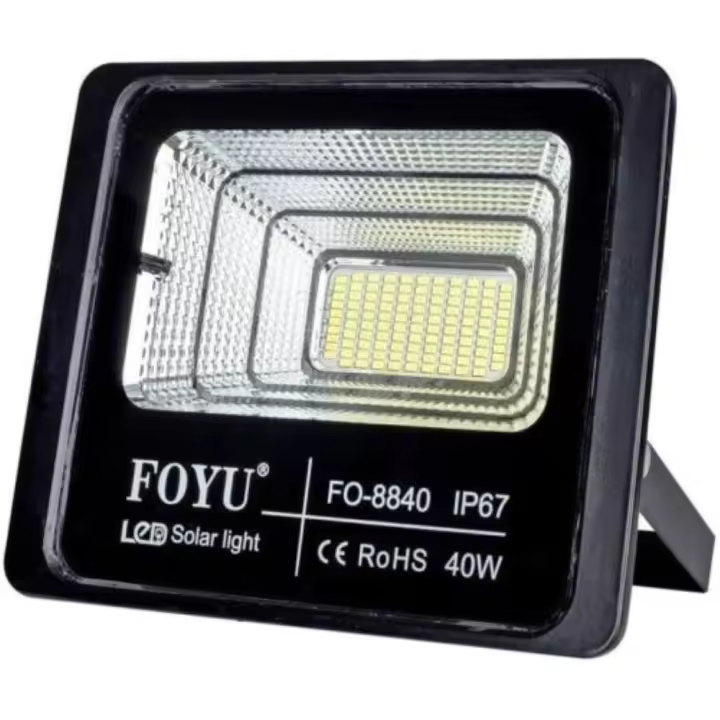 COSHANO Foco LED 40W  exterior solar luz blanca 6500K 110 Leds IP67 mando a distancia sensor crepuscular ahorro energético A - 1