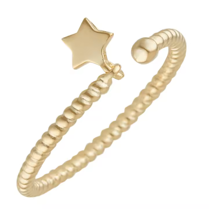 Cordoba Jewes Adjustabe de plata esterlina chapada de 18 kt, diseño de anillo Cury Star God, fabricado en España - Joyería de calidad con - 1