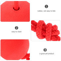 Bola De Goma Elástica Para Perros Juguetes Resistentes Mordedura Entrenamiento Molar Para Puppies Suministros De Mascotas Roja - details 5