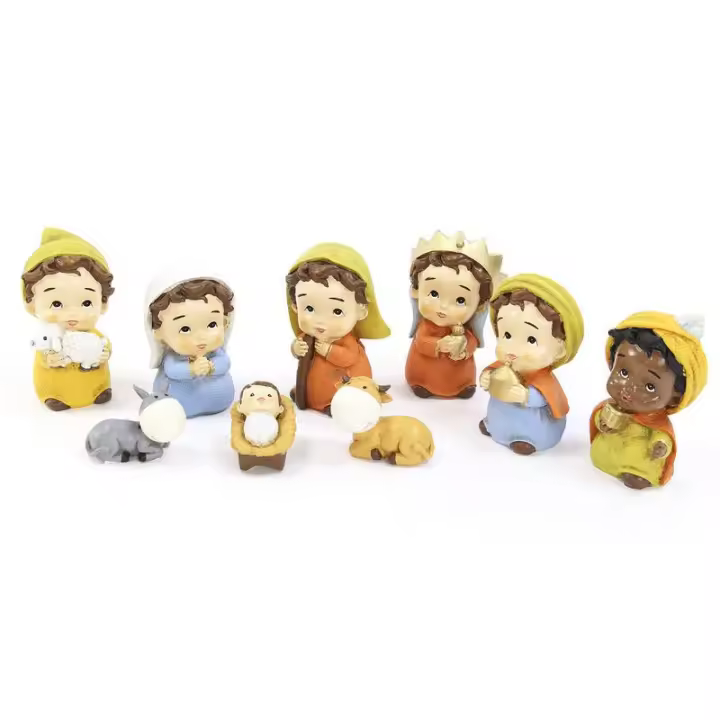 Gerimport Nacimiento Belén Navidad 9 Figuras Poliresina - Decoración Navideña - 1