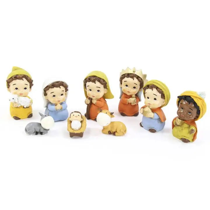 Gerimport Nacimiento Belén Navidad 9 Figuras Poliresina - Decoración Navideña - 1
