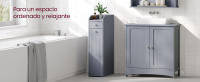 VASAGLE Armario de Baño, Armario Estrecho, Armario de Pie, Portarrollos de Papel Higiénico, con Cajones, para Espacios Pequeños, Gris Paloma/Blanco - details 0