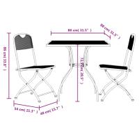vidaXL Juego de comedor de jardín 3 pzas malla metálica gris antracita - details 7