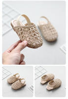 Sandalias De Piel Para Niñas Con Cordones Retro Princesa Suela Suave Transpirable Verano Cuero Suave TPR Cierre Elástico - details 2