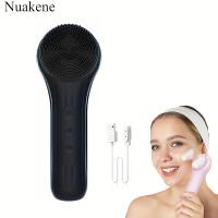 Cepillo eléctrico limpiador facial, exfoliante de silicona para el rostro, cepillo de limpieza facial para hombres y mujeres, cepillo de limpieza de masaje de vibración con temperatura constante recargable - details 5