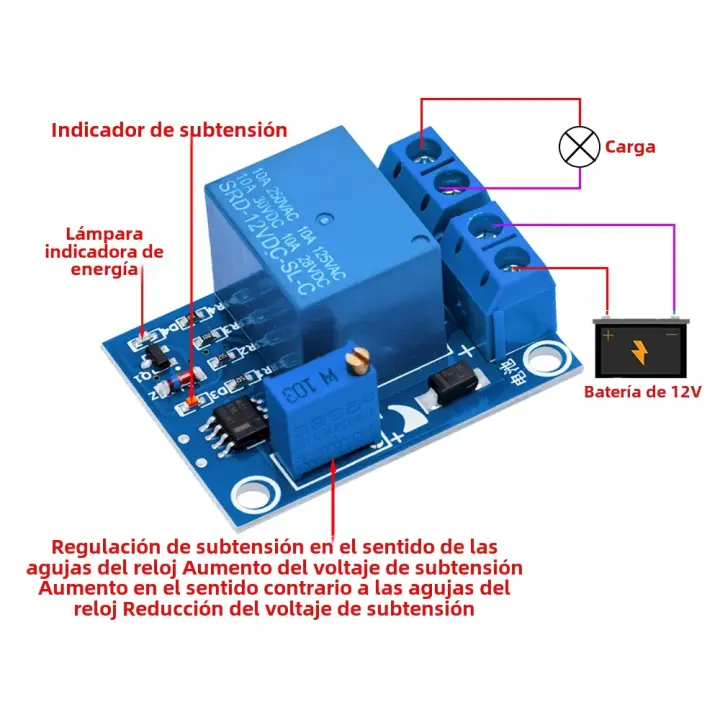 Módulo De Protección Automática Para Batería DC 12V Switch De Corte Al Voltaje Bajo Controlador De Carga Regulador De Voltaje Tipo SMD - 1