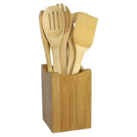 Set De Utensilios De Cocina 6 Piezas Antiadherente Con Mango De Madera Cuchara De Sopa Espátula Cuchara De Arroz Shovel Conjunto De Cocina Ecológico - details 1