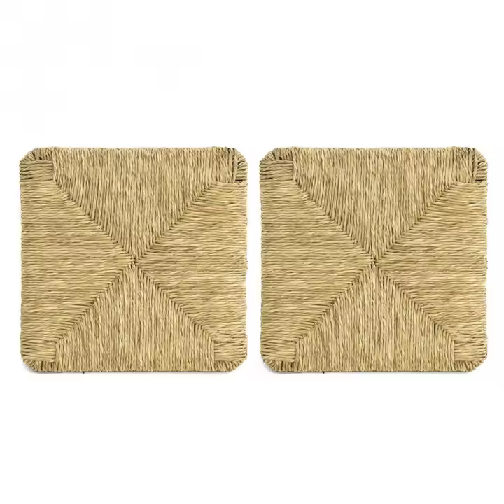 Mediawavestore Kit 2 Pz Asiento Silla PISA Art.901 Estructura Inferior Paja Natural 37x37cm - Renueva Tu Silla con este Kit de Recambio de Asiento de Paja Natural - 1