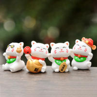 6pcs Estatua De Gato Chino Mini Decoración De Escritorio Para Dormitorio Y Sala De Estar Adorno De Hogar Material PVC - details 3