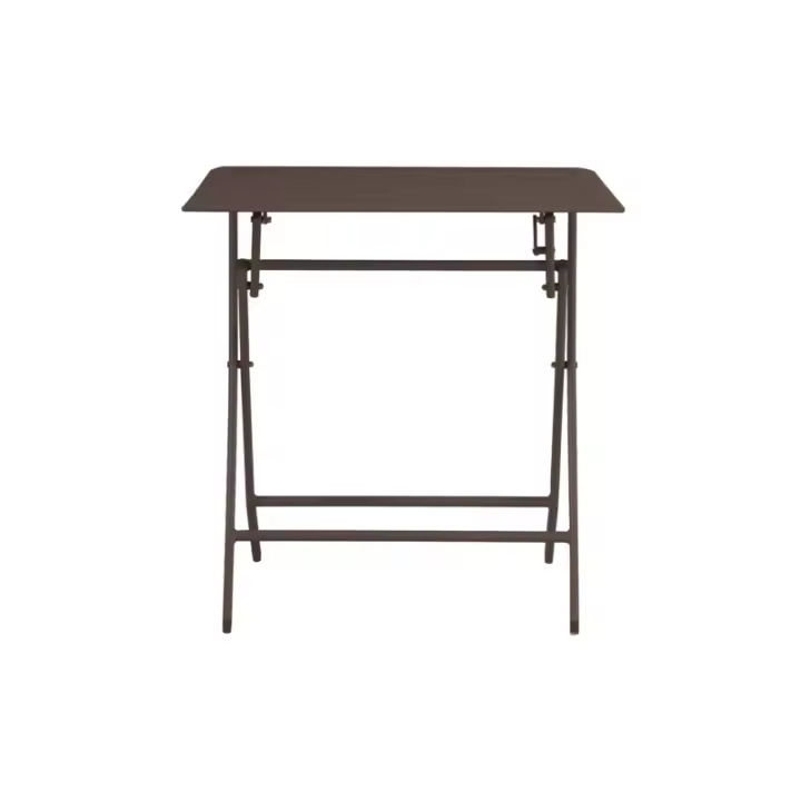MOIA Lucca mesa plegable de aluminio 60x60, color chocolate - 1