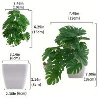 1pc Plantas Artificiales Pequeñas Con Macetas De Plástico Decoración De Escritorio Para Oficina Y Hogar Ambiente Interior Y Exterior - details 0