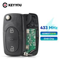 Llave De Coche Remota KEYYOU 2 Botones HU66 Switchblade Flip Plegable 433Mhz Con Chip ID48 Para Audi A3 A4 A6 A8 B6 - details 0