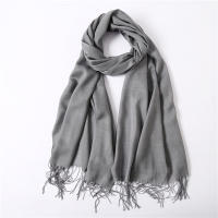 Bufanda De Moda Para Mujer En Color Sólido Invierno Hijab Trenzas Largas Chal De Mujer Pashmina De Lana Acrílico Envoltura Echarpe - details 25