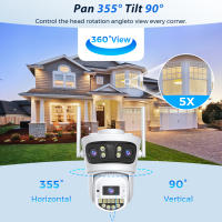 Cámara De Seguridad IP 15MP 8K Con Tres Lentes Wifi Exterior Tres Pantallas Vigilancia De Video Visión Nocturna Detección De Humanos CAM - details 8