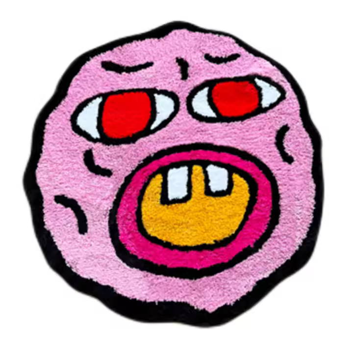  Alfombra Rosa Cherry Bomb De LAKEA Alfombra Tejida a Mano Para Decoración De Habitaciones Estilo Kawaii Pequeña Alfombra Con Diseño De Círculos Y Agujeros Para Dormitorio - 1