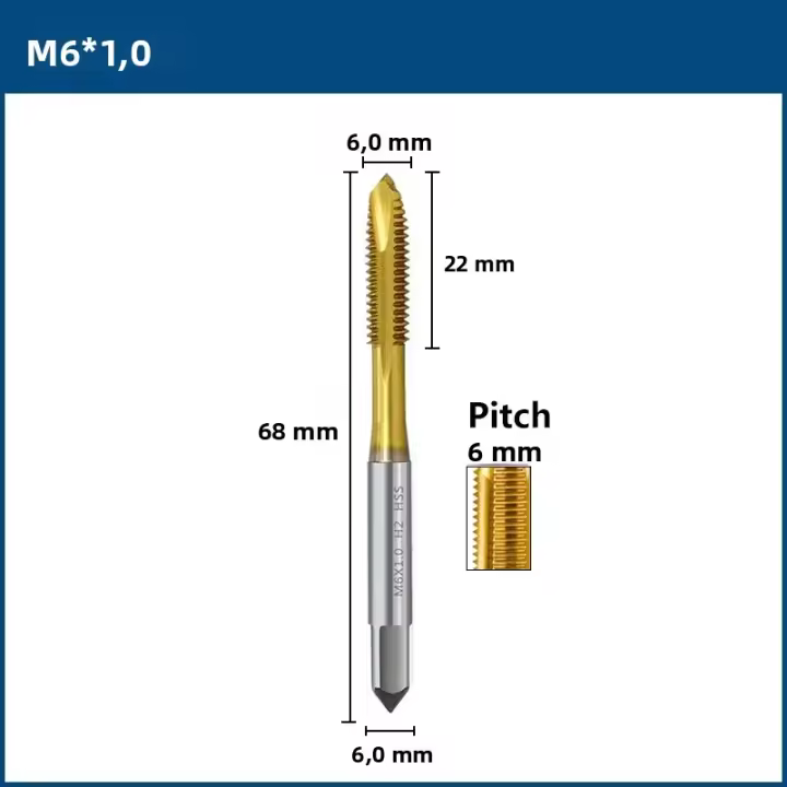 CMCP Herramienta De Taladro De Rosca HSS 6542 Tapa De Hilo Recta Metrิกa Para Metalworking Material De Acero Aluminio - 1