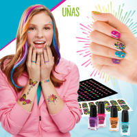 Shimmer N Sparkle - Kit belleza niñas 4 en 1 para hacer tatuajes, teñir el pelo, hacer la manicura o maquillarse - details 4