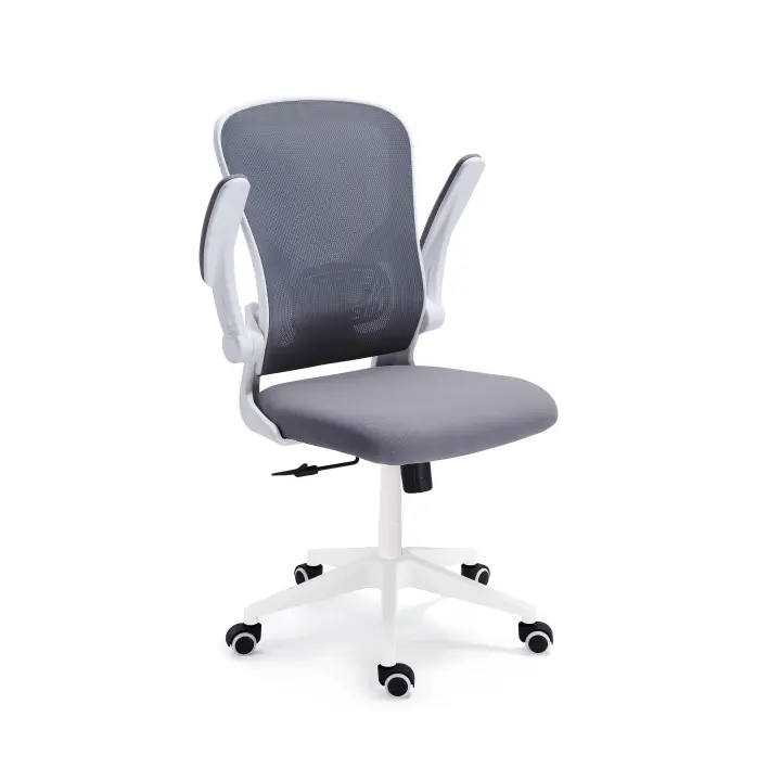 Miroytengo Silla giratoria Lexi transpirable en gris y blanco Despacho moderno - 1