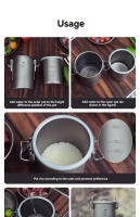 Cocina Al Aire Libre Con El Arrocera De Titanio Puro Keith Juego De Sopa Y Arroz Para Camping Y Picnics Soporte De Cocina Exterior - details 8