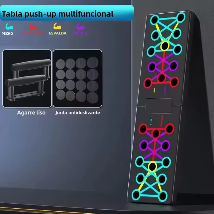 Juego Multifuncional Portátil De Push-Up Con Manillas Equipo De Fitness Plegable Para Entrenamiento De Pecho Abdomen Brazos Y Espalda - 1
