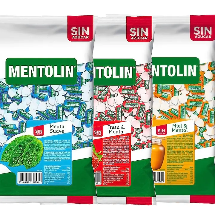 MENTOLIN PACK 3 Kg caramelos sin azúcar garganta Menta Suave & Fresa Menta & Miel Mentol - 1