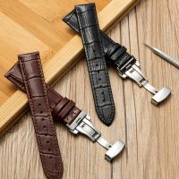 Correa De Reloj De Cuero Genuino Con Cierre De Mariposa En Caja De Madera Accesorios De Reloj Para Mujer Y Hombre Tamaños 18mm 20mm 22mm - details 1
