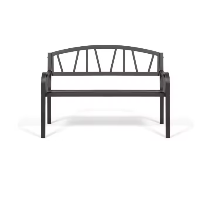 Banco con Respaldo Antracita Hierro (123 X 53 X 86 cm) - 1