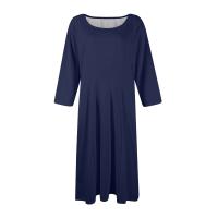 Vestido Largo De Manga Larga Para Mujer Casual Suéter Con Bolsillos Estilo Swing Suelto Cuello Redondo Color Sólido Vestido Robe - details 33
