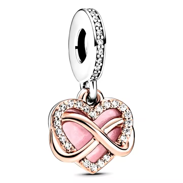 Pandora Charm de Colgante en Plata de Ley Corazón infinito brillante 788878C01，Incluye Caja Original - 1